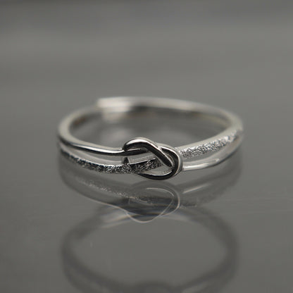 MAVIS S925 Silver Tie Knot Adjustable Ring for Women