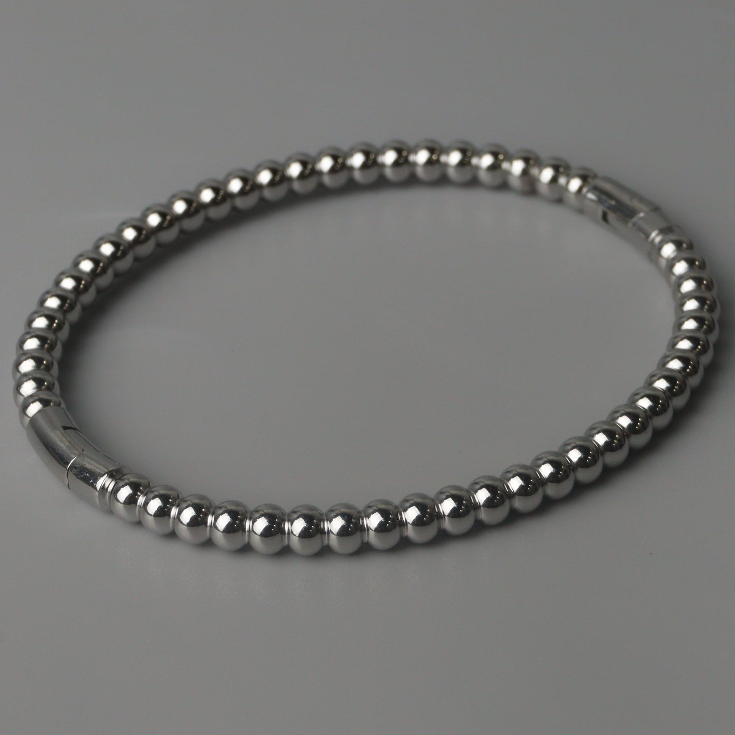 ARIA Silver Bubble Oval Bangle Bracelet