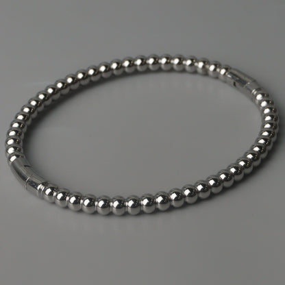 ARIA Silver Bubble Oval Bangle Bracelet