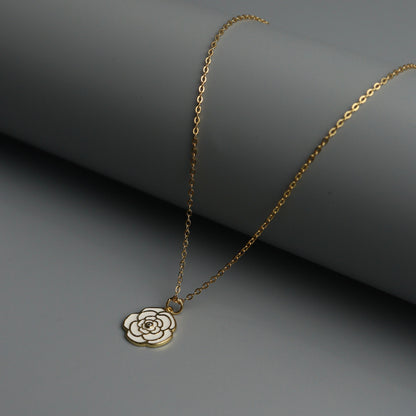 SHOA S925 Silver Vermeil Plated Flower Necklace