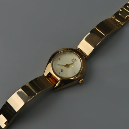 FOYIE Watch with White Round Case for Women's