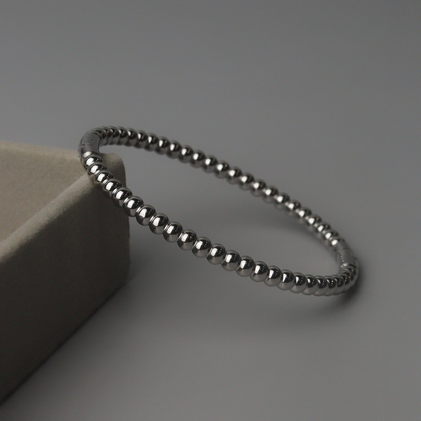 ARIA Silver Bubble Oval Bangle Bracelet