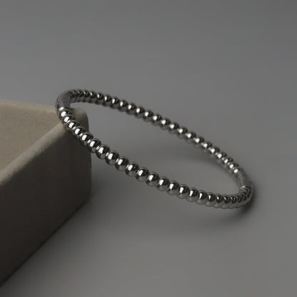 ARIA Silver Bubble Oval Bangle Bracelet