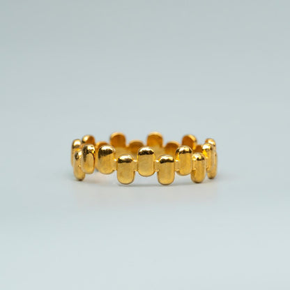 VION Uneven Rectangle Hip-Hop Adjustable Ring for Women