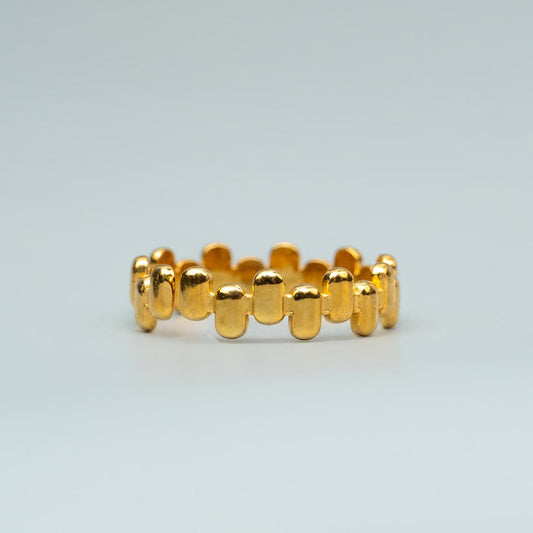 VION Uneven Rectangle Hip-Hop Adjustable Ring for Women