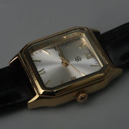 OMARIS Octagon Sides Rectangle Women's Fashion Quartz Leather Watch