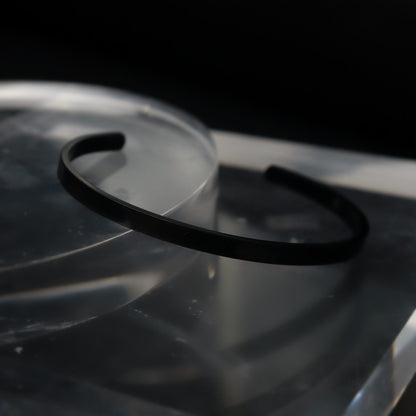 Men Jewelry OLIVER Black/Silver/Gld Plain Open Bangle Fashion For Men's