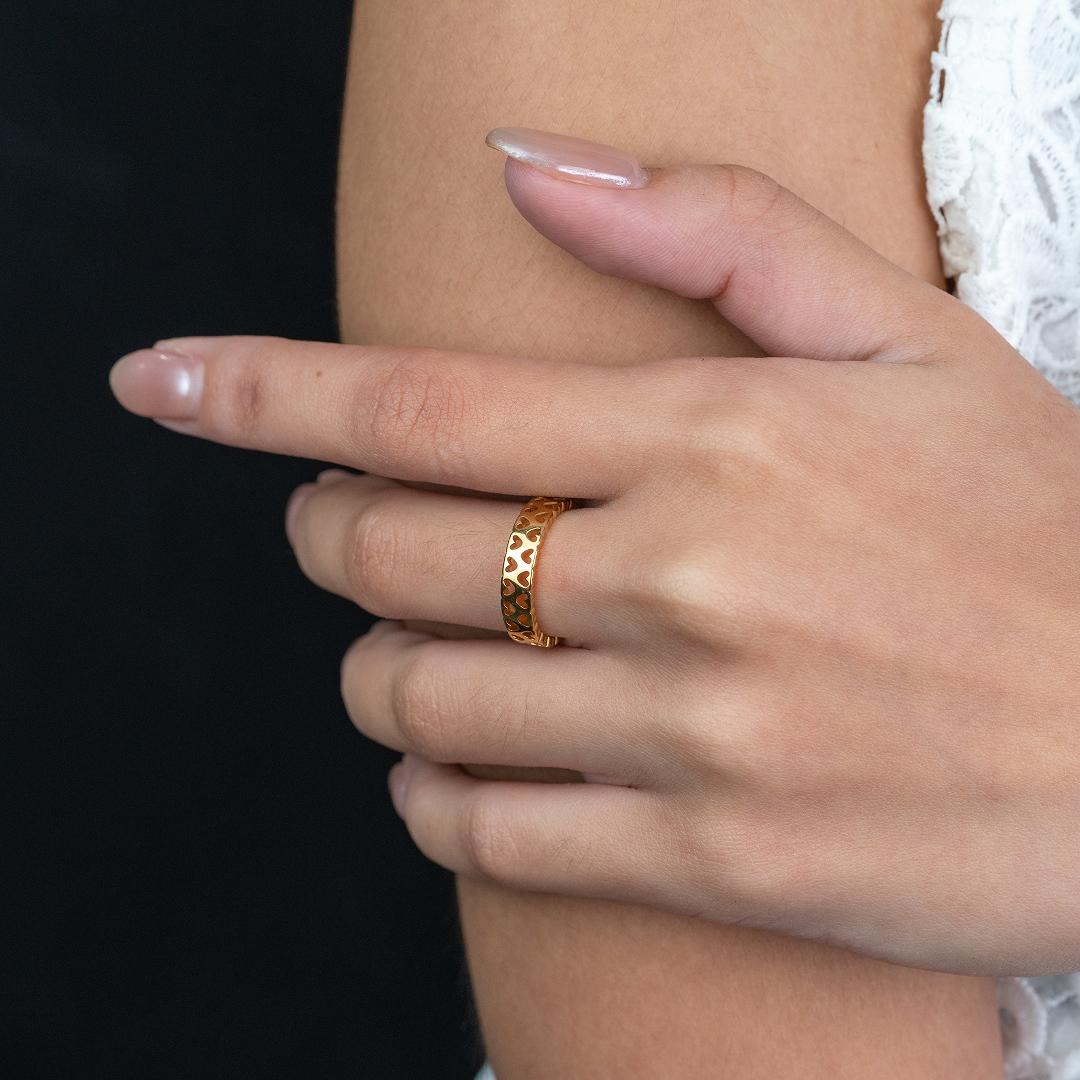 GIRA Hollow Hearts Ring Size 6 for Women