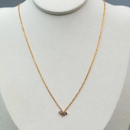 LINEA Small Curved Oval Shaped Pendant Chain Necklace For Women's