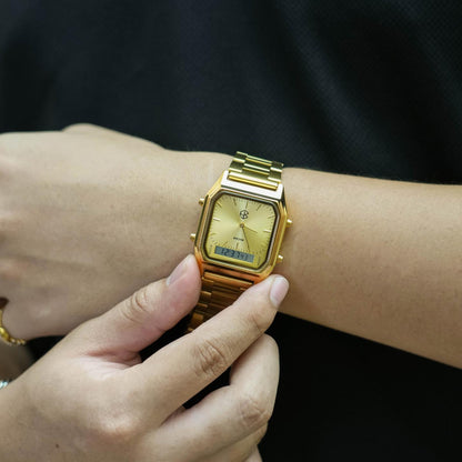 OMNIX Square Modern Style Unisex  Digital/Analog Watch