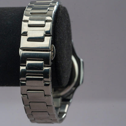 CALYTHON Navy Blue Square Silver Strap Men's Watch