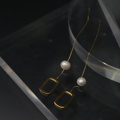KONA Fresh Water P Thread Earrings For Women's