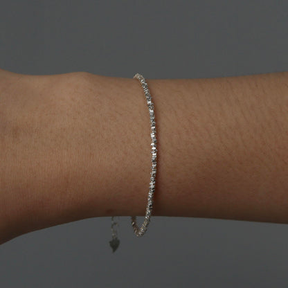 ZOSIA S925 Silver for Men Women Irregular Square Bracelet