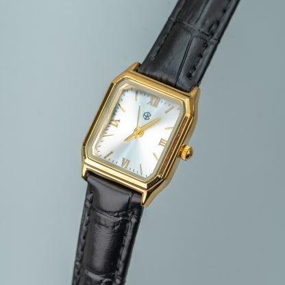 OMARIS Octagon Sides Rectangle Women's Fashion Quartz Leather Watch