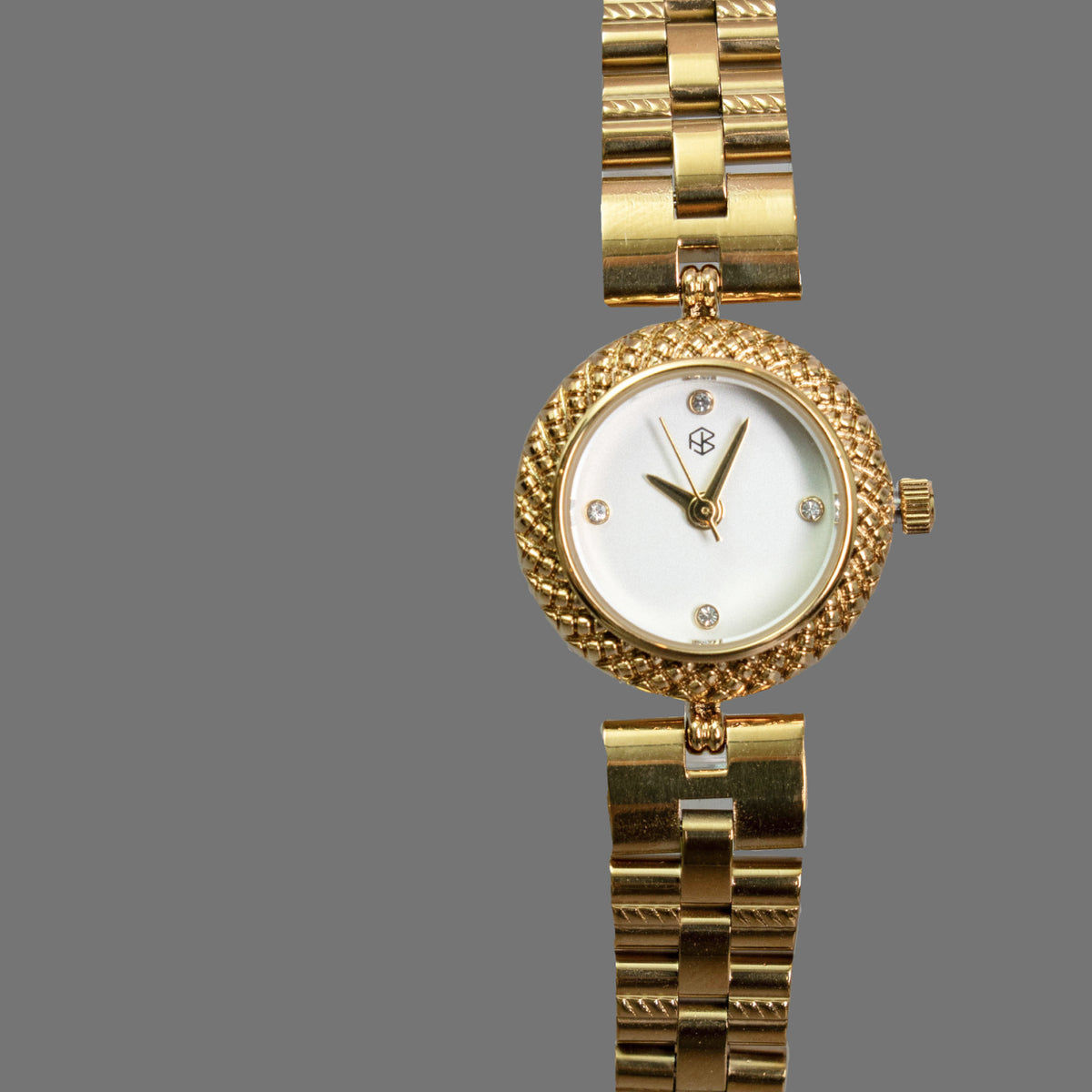 ZAVRI Gold Round White Dial Face Women's Minimalist Fashion Watch