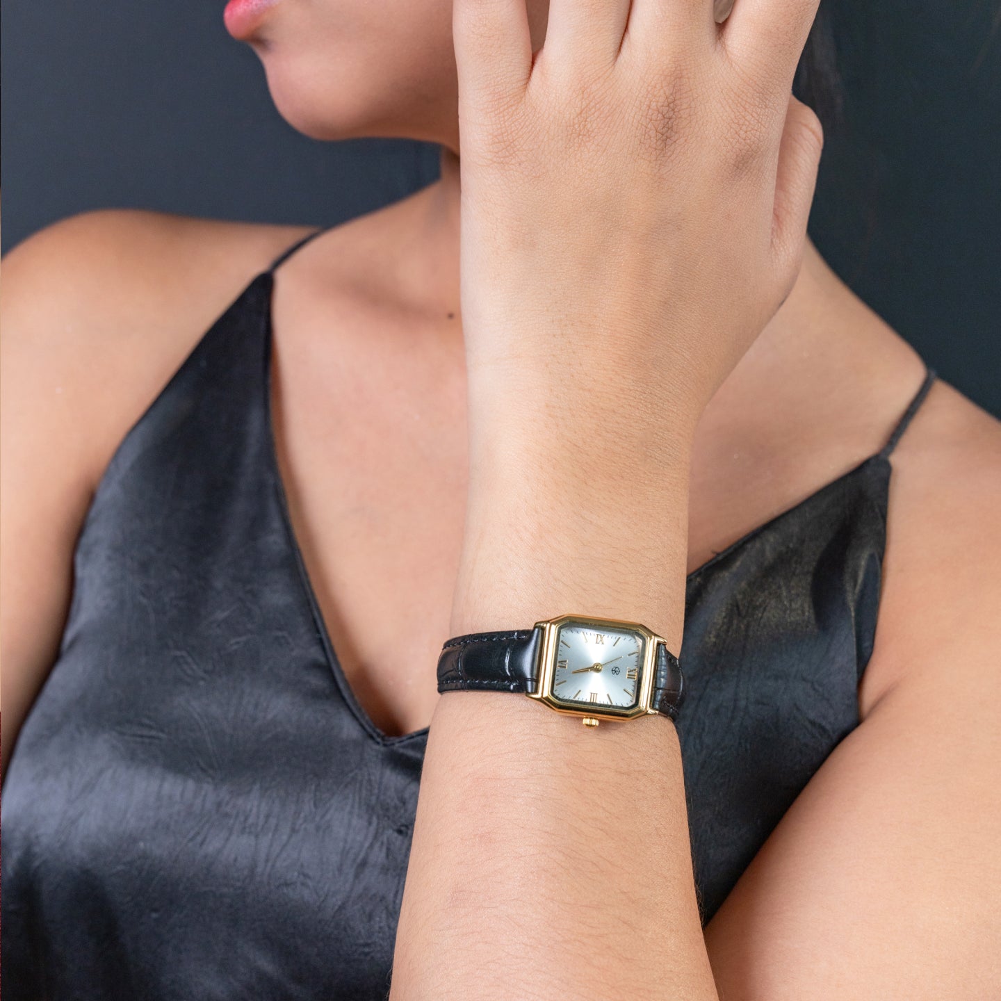 OMARIS Octagon Sides Rectangle Women's Fashion Quartz Leather Watch