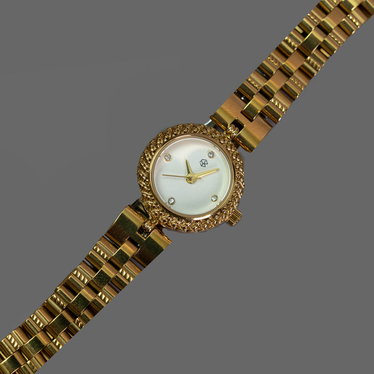 ZAVRI Gold Round White Dial Face Women's Minimalist Fashion Watch