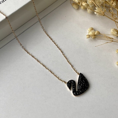 ALINA Gold Plated Swan  Pendant Chain Necklace Fashion