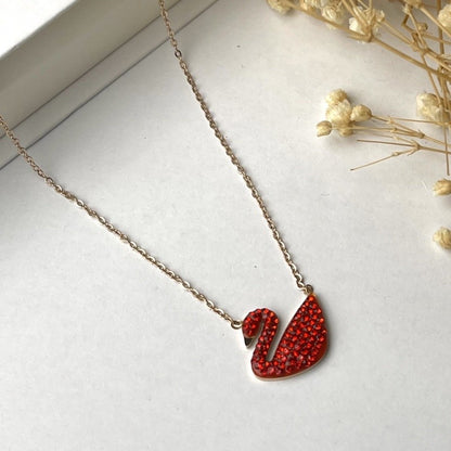 ALINA Gold Plated Swan  Pendant Chain Necklace Fashion