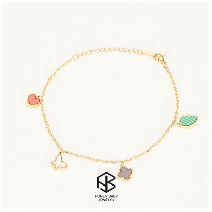 HEATHER Butterfly Heart-Shaped  Chain Anklet