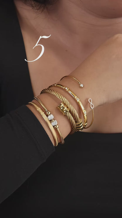 LUCA Crystal Linked Bangle Bracelet