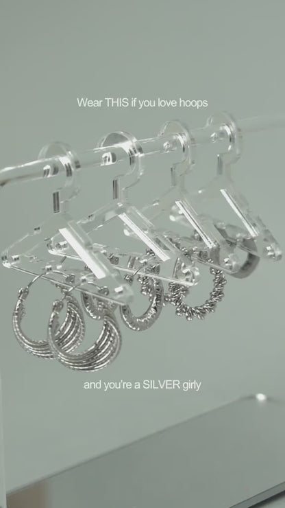 GUS Gold/Silver Twisted Hoop Earrings