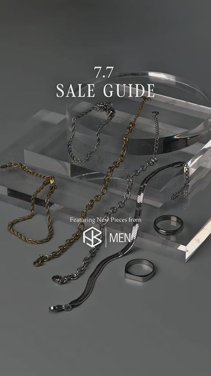 Men Jewelry ZEKE Silver Flat Bracelet Fashion For Men's