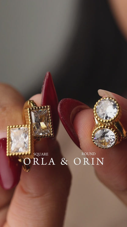 ORLA Thick Rectangle Clip Earrings