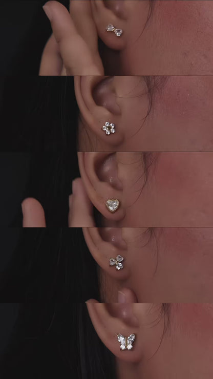 Mini Shiny Stud Earrings Collections Women's