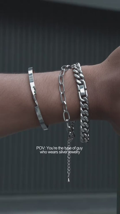 Men Jewelry JESSE  Silver Big Buckle Bracelet Fashion For Men's