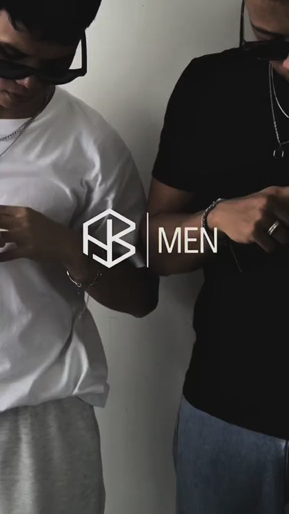 Men Jewelry OLIVER Black/Silver/Gld Plain Open Bangle Fashion For Men's