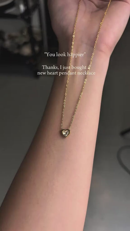 BIANNI Mini Heart Embedded Pendant Chain Necklace for Women