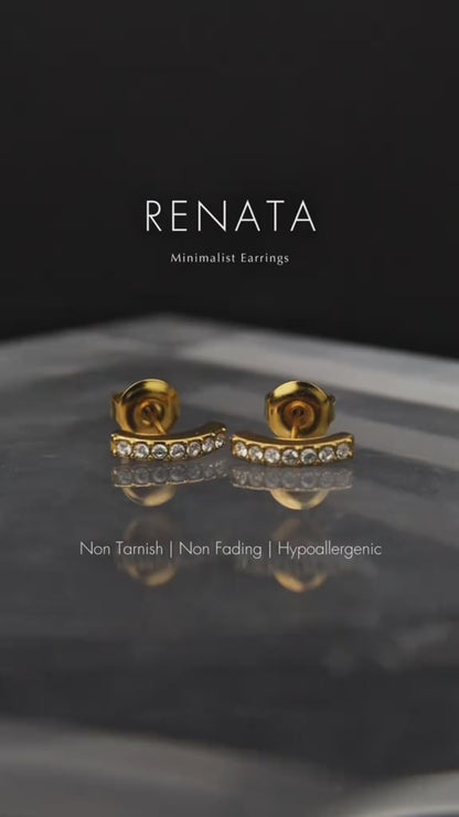 RENATA Small Smile Stud Earrings For Women's