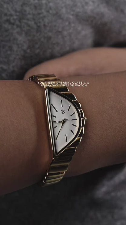 BEXARA Half Moon White Dial Medium Bracelet Watch