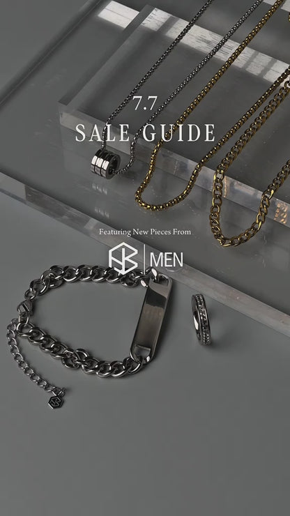 Men Jewelry RIDGE Gld/Silver Box Chain Necklace For Men's Fashion