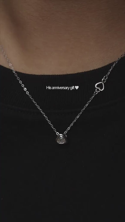 PLUM CAPRI S925 Silver Shape Star Heart Pendant Chain Necklace for Women