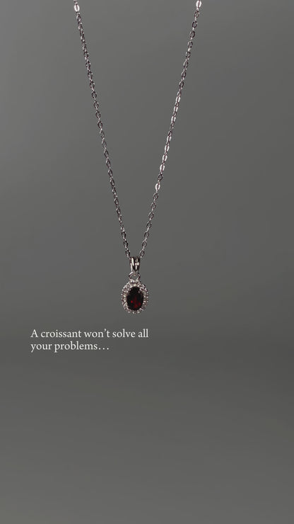 Oval Pendant Natural Smoky Quartz Gemstone S925 Silver Chain Necklace