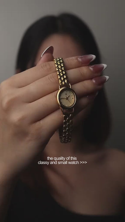 SOLARA Small Minimalist Retro Oval Beans Thin Strap Watches