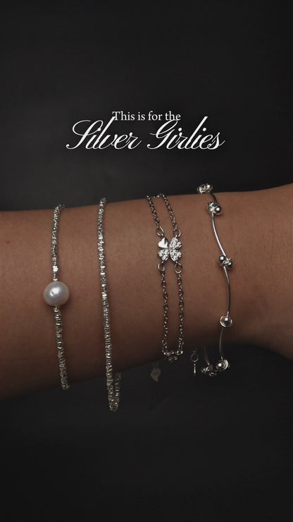 ZALER S925 Silver for Men Women Fresh Water Pearl Bracelet