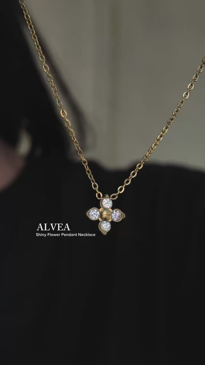 ALVEA Shiny Flower Pendant Chain Necklace For Women's