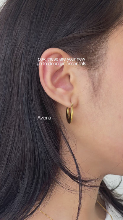 AVIONA Flat Hoop Earrings