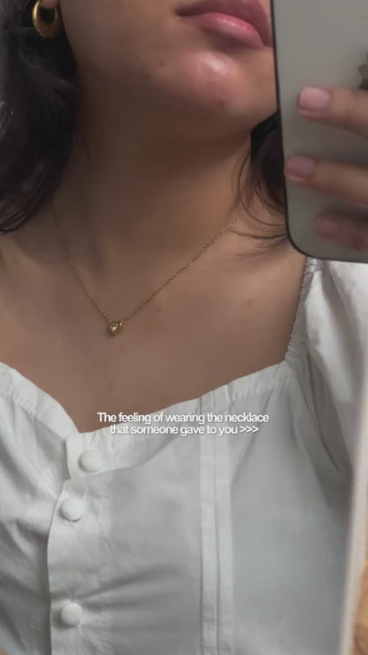 BIANNI Mini Heart Embedded Pendant Chain Necklace for Women