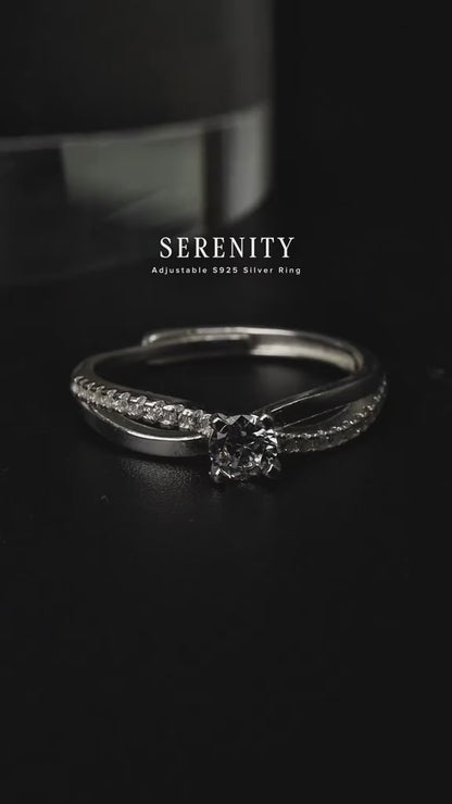 S925 Silver Versatile Shapes Embedded Adjustable Ring Women's