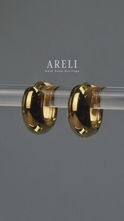 ARELI Classic Small Hoop Earrings Women's