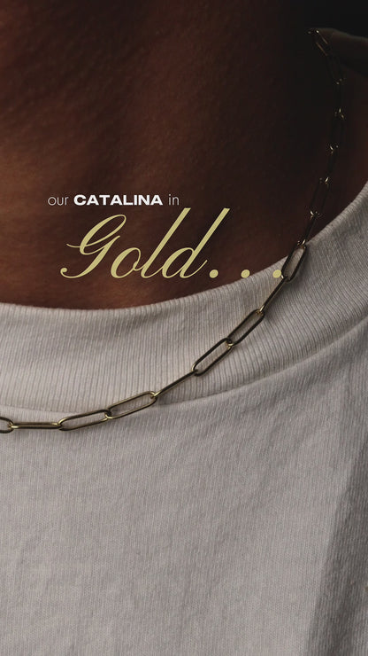 CATALINA Silver Paperclip Unisex Chain Necklace