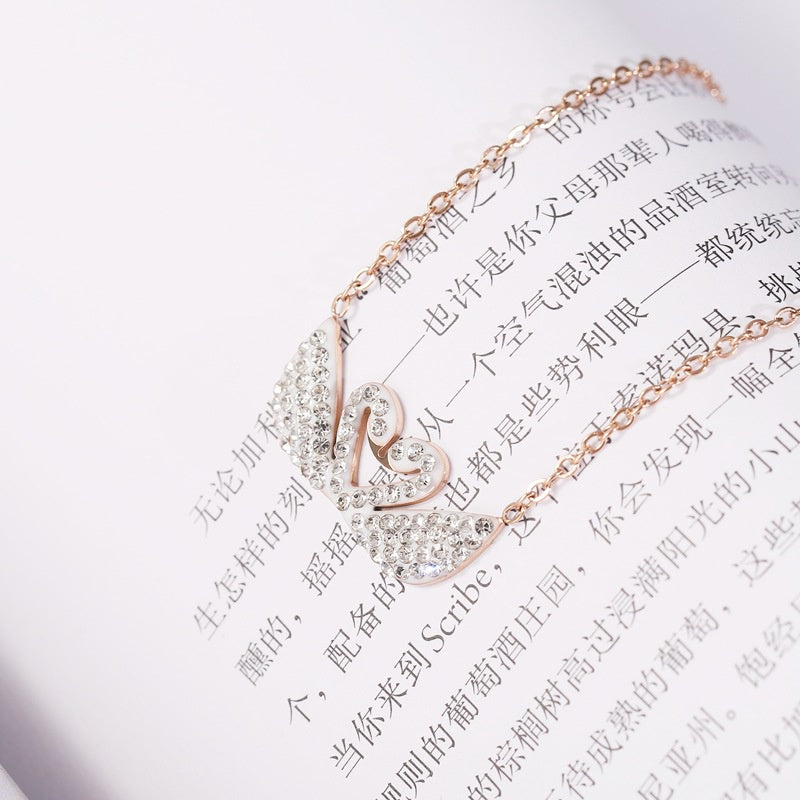 IVY Rose Gold Plated Swan Pendant Necklace