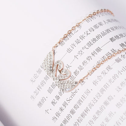 IVY Rose Gold Plated Swan Pendant Necklace