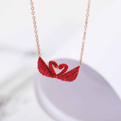 IVY Rose Gold Plated Swan Pendant Necklace