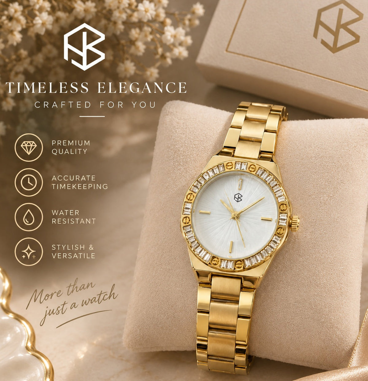 ZOVEN Round Face Glass Encrusted Bezel Watch Women's Minimalist Fashion Watch Quartz